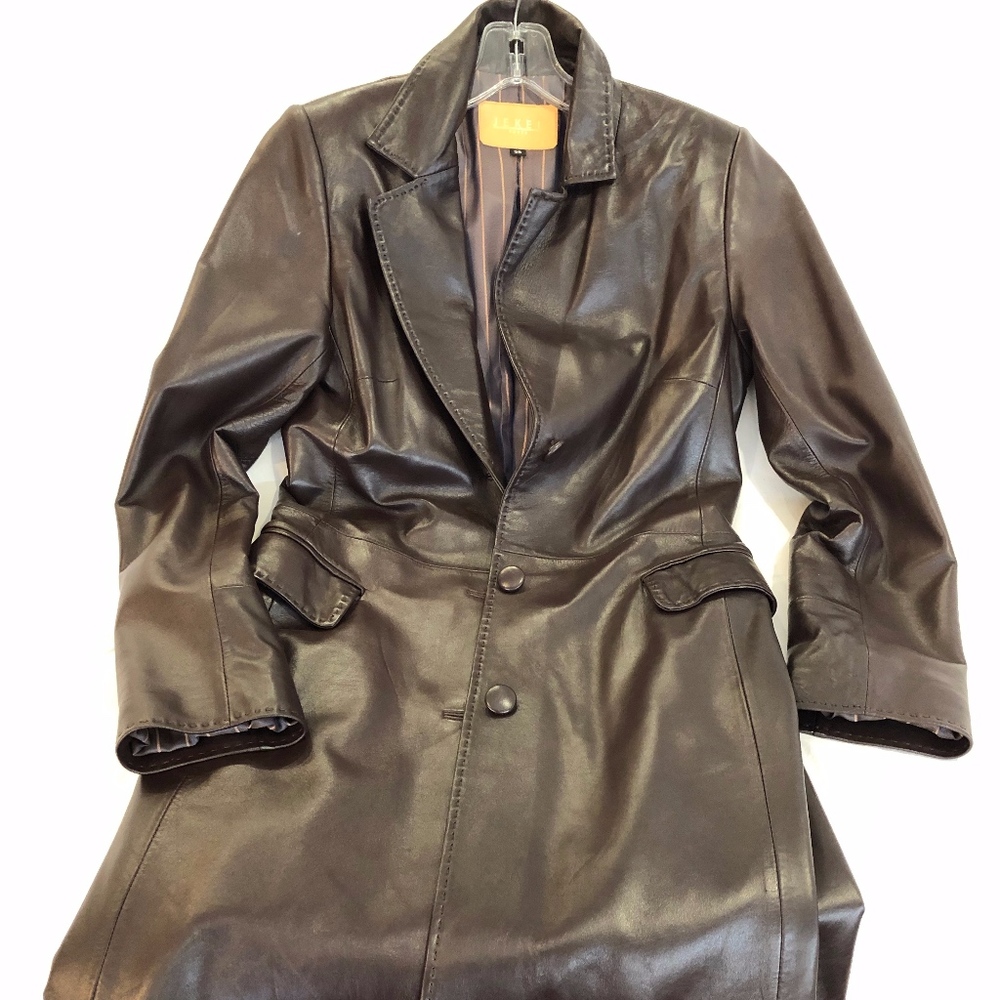 Lamb leather coat 3/4 length from Paris